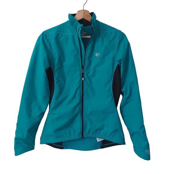 Pearl Izumi Cycling Jacket Womens Top Small Fleece Lined Long Sleeve Blue Zip Up - Picture 1 of 9